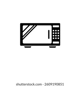 Mechanical Electric Kitchen Microwave Oven Solid Flat Vector Icon Isolated on White Background.