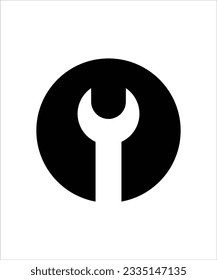 icono de círculo del equipo eléctrico mecánico