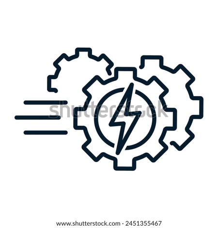Mechanical energy icon. Acceleration. Vector linear icon isolated on white background.