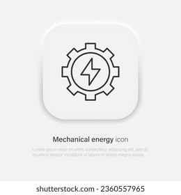 Mechanical energy icon. Gear wheel energy icon in neumorphism style. Vector EPS 10