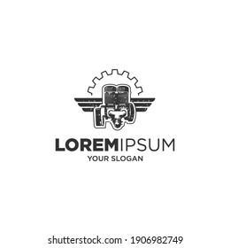 mechanical  engine air craft silhouette vector logo