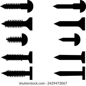 Mechanical engine industrial nuts set, Hydraulic machines parts, Machinery bolts, Mechanical industry screw, isolated on transparent background, used for mobile, app, logo design or ui.