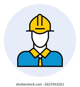 Mechanical Engineer with Gear and Helmet vector icon design