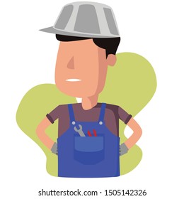 Mechanical engineer going to work. Concept for profession character, Flat style vector illustration, suitable for wallpaper, banner, book illustration, card