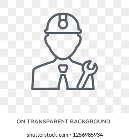 Mechanical Engineer icon. Trendy flat vector Mechanical Engineer icon on transparent background from Professions collection. High quality filled Mechanical Engineer symbol use for web and mobile