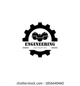 Logotipo de ingeniero mecánico. diseños de logotipo e identidad.