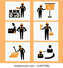 mechanical engineer, project management, business, machine, industrial and construction icon set