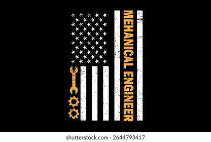 Mechanical Engineer USA Flag Design