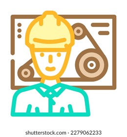 mechanical engineer worker color icon vector. mechanical engineer worker sign. isolated symbol illustration