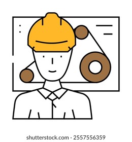 mechanical engineer worker line icon vector. mechanical engineer worker sign. isolated symbol illustration