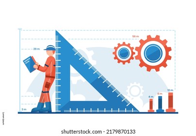 Mechanical engineering character flat illustration
