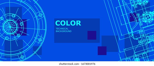 Mechanical engineering drawing. Abstract drawing. Engineering technological wallpaper