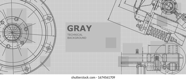 Mechanical engineering drawing. Abstract drawing. Engineering technological wallpaper