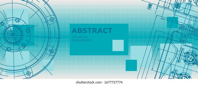 Mechanical engineering drawing. Abstract drawing. Engineering technological wallpaper