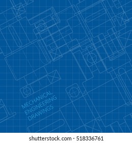 Mechanical Engineering drawing. Engineering Drawing Background. Vector.