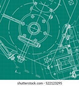 Mechanical Engineering drawing. Engineering Drawing Background. Vector.