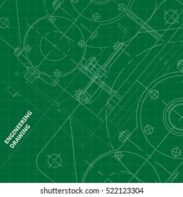 Mechanical Engineering drawing. Engineering Drawing Background. Vector.