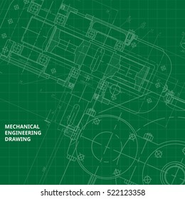 Mechanical Engineering drawing. Engineering Drawing Background. Vector.