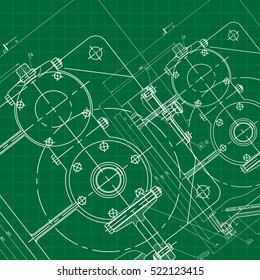 Mechanical Engineering drawing. Engineering Drawing Background. Vector.