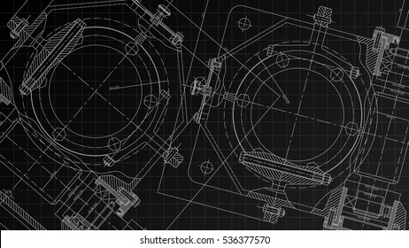 Mechanical Engineering drawing. Engineering Drawing Background. Vector