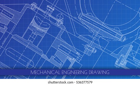 Mechanical Engineering drawing. Engineering Drawing Background. Vector