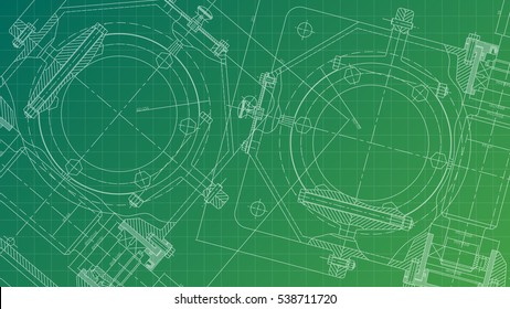 Mechanical Engineering drawing. Engineering Drawing Background. Vector.