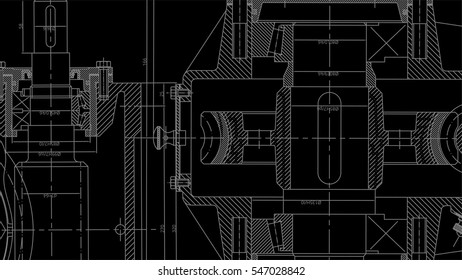 Mechanical Engineering drawing. Engineering Drawing Background. Vector Illustration.