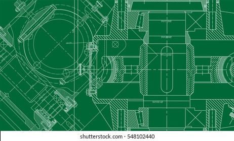 Mechanical Engineering drawing. Engineering Drawing Background. Vector Illustration.