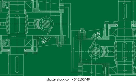 Mechanical Engineering drawing. Engineering Drawing Background. Vector Illustration.