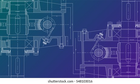Mechanical Engineering drawing. Engineering Drawing Background. Vector Illustration.