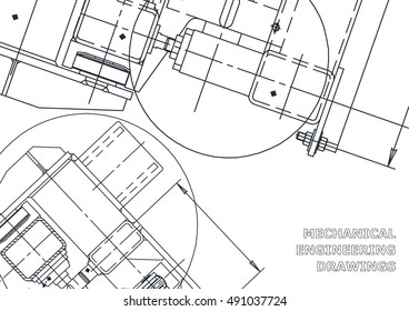 Mechanical Engineering drawing. Blueprints. Mechanics. Cover
