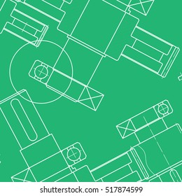 Mechanical Engineering drawing. Blueprints. Mechanics. Engineer Drawing Background. Mechanical Web Element. Vector Abstract Background.