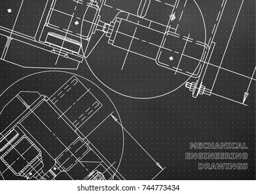 Mechanical Engineering Drawing Blueprints Mechanics Cover Stock Vector ...