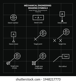 Mechanical Engineering Drawing Symbol Design Elements Vector C S N