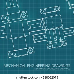 Mechanical Engineering drawing. Vector.
