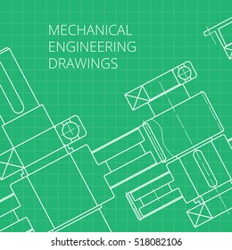 Mechanical Engineering drawing. Vector.