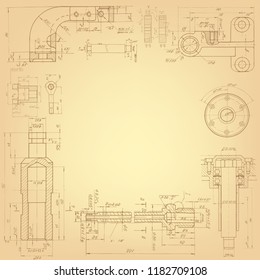 Mechanical Engineering drawing ,vector . Technical drawing background