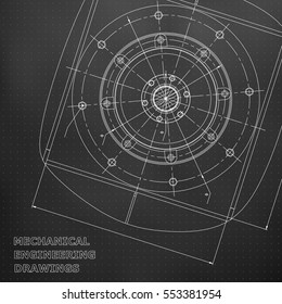 Mechanical engineering drawings. Engineering illustration. Vector. Black. Points