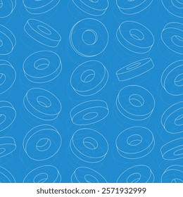 Mechanical engineering drawings on blue background. Cutter, assembly tool with replaceable multi-faceted plate. Technical Design. Cover. Blueprint. Vector illustration.