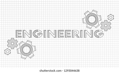Mechanical engineering drawings. Technical drawing.Abstract Technology Background. ENGINEERING