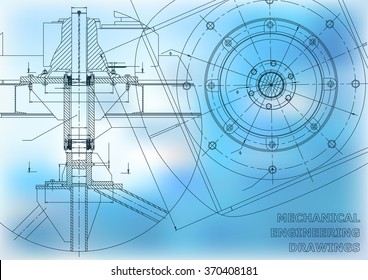 Mechanical Engineering Drawings. Vector Background