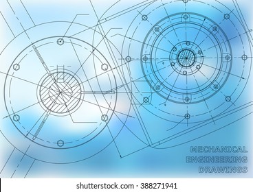 Mechanical engineering drawings. Vector background for inscription