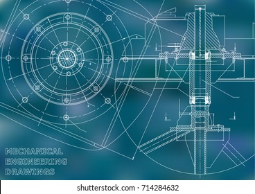 Mechanical Engineering Drawings Vector Blue Stock Vector (Royalty Free ...