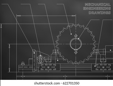 Mechanical engineering drawings. Vector Drawing. Black