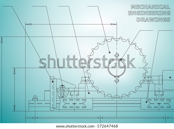 Mechanical Engineering Drawings Vector Drawing Light Stock Vector ...