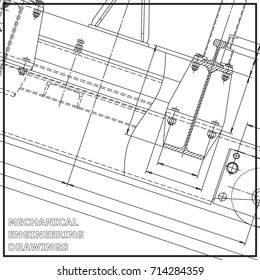 Mechanical engineering drawings. Engineering. Vector white background