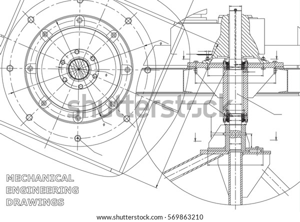 機械工学図面 ベクター画像 白 のベクター画像素材 ロイヤリティフリー