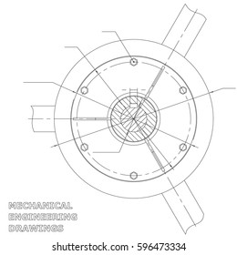 Mechanical engineering drawings. Engineering. White