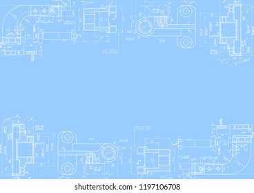 Mechanical Engineering drawing.Technical design details, drawing.