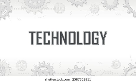 Mechanical engineering, gear wheel background, technology and innovation, copy space for text